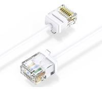 Elfcam® - Slim Cavo Ethernet Cat 6 Sottile da 0,25 m, Cavo di Rete WAN LAN Cat6 32AWG, Bianco Ultra Sottile (0,25 Metri)