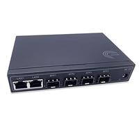 Elfcam® - Switch Ethernet Gigabit con 4 porte SFP e 2 porte Ethernet 10/100/1000Mbps, Plug & Play Non gestito, Metallo Robusto (4 Porte SFP)