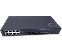 Elfcam® - Switch Ethernet Gigabit con 8 porte SFP e 8 porte Ethernet 10/100/1000Mbps, Plug & Play Non gestito, Metallo Robusto (8 Porte SFP)