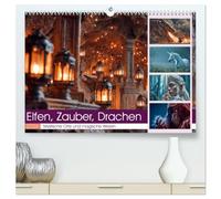 Elfen, Zauber, Drachen (hochwertiger Premium Wandkalender 2026 DIN A2 quer), Kunstdruck in Hochglanz: Dieser Kalender entführt dich in die Welt der ... Wälder und epische Helden existieren.