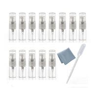 Elfenstall - 10, 20, 30, 50 flaconcini spray trasparenti da 2 ml, 5/8 dram, ricaricabili, per profumo, campioncini vuoti, panno pulito per viaggi e feste (20)