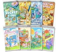 Elfew 4 Pezzi libri da colorare per adulti, 80+ Album da Colorare Anti Ansia Per Relax, A5 libro Antistress | Rilegatura a Spirale, Hobby Creativi