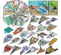 Elfew 48 Aerei di Carta da Piegare e Lanciare, Origami per Bambini, Aeroplani Carta Origami - Aerei Giocattolo Adatto a Bambini dai 6 8 9 10 Anni