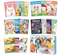 Elfew Confezione da 20 Piccoli Libri di attività per Bambini dai 4 agli 8 ai 12 Anni. Gioco e colorazione per Feste per Bambini, Include Ricerca di Parole, labirinti, Trova la Differenza, DOT to Do