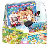 Elfew Libro Attività Riutilizzabile per Bambini dai 3,4,5,6,7,8Anni, 30+ Attività e Giochi Intelligenti Quiet Book, Gioco Educativo Cartaceo, Prescolare Interattivo Giocattolo per Ragazza Ragazzo