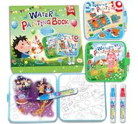 Elfew Reusable 2 Pezzi Libro di Pittura ad Acqua con 2 Penna Acqua per Bambini di età 2-4, Riutilizzabili Libro Magico ad Acqua da Colorare, Libri da Colorare per Bambini, Regali per Ragazze e Ragazzi