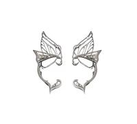 Elfi d'argento Farfalla Avvolgere le Orecchio Vintage Costume Cosplay Punk Gioielli per le Donne Senza Orecchini Piercing Regalo