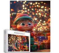 Elfi di Natale 1000 pezzi puzzle per adulti Natale laboratorio arte puzzle colorato puzzle fai da te per la decorazione della casa regali puzzle famiglia perfetto per serate di gioco 50 × 70 cm