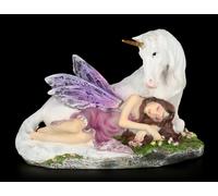 Elfi Figura - Euone Dorme Bei Unicorno - Fata Figura Elfo Decorazione Fantasy