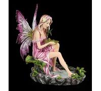 Elfi Figura Seduta An Stagno Con Kolibri - Fantasy Fiore Pixie Fata Angelo