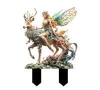 Elfi Stakes Decor | Affascinanti elfi di e cervi cortile | Elfi decorativi ornamenti | F0rest elfi e cervi magici cartelli da giardino | Decorazioni colorate per piante da giardinaggio | Paletti