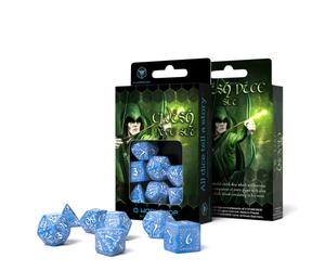 Elfica Dadi Set Ghiacciaio e Bianco Gioco di Ruolo Giochi Q-Workshop Dnd RPG Blu