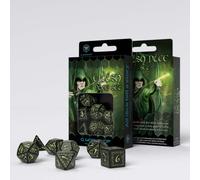 Elfica Dadi Set Nero E Splendore IN the Scuro Ruolo Giochi Q-workshop Dnd RPG