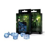Elfica Dadi Set Traslucido E Blu Ruolo Giochi Q-Workshop Dnd Trasparente Nuovo