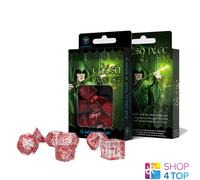 Elfica Dadi Set Traslucido e Rosso Ruolo Giochi Q-Workshop Dnd Trasparente Nuovo