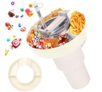 Elfinfi Colore Crema per Stanley Cup Ciotola per Snack, 3 Scomparti Accessori per Stanley Cup Ciotola per Snack, Riutilizzabile Accessori per la Stanley Cup Abbinato Alla per Stanley Cup