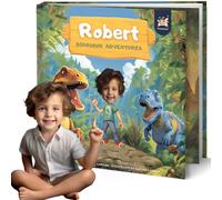 ELFINK - Libro di storia personalizzato per bambini, motivo: Avventura dei dinosauri, nome e foto personalizzati, regali per bambini, storia coinvolgente per bambini, ELFINK (copertina morbida)
