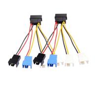 ELFJMZP 2 cavi di controllo a 4 poli su una piccola velocità della ventola a 4/3 pin, splitter da 1 a 4, 3 impostazioni di velocità (12 V/7 V/5 V), splitter di corrente della ventola del computer (22
