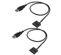 ELFJMZP 2-Pack USB a SATA Power Cavo, 50 cm 22AWG Tinned Copper Cord for 2.5'" SATA HDD/SSD, Power Supply via USB Port/Charger/Power Bank (Non Data Transfer, 5 V Only, Not for 3.5" Devices)