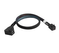 ELFJMZP MINI SAS HD SFF-8643 Cavo 45 cm, dritto fino a 90 gradi, cavo interno server con guaina intrecciata e tappi di protezione, SAS 3.0 12 Gbps per data center/RAID/SAN