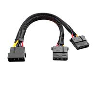 ELFJMZP Molex - Cavo splitter a 4 pin, 20 cm, 1 spina a 2 prese, 18 AWG rame stagnato, prolunga di alimentazione ATX PC con maglia nera, per estensione desktop