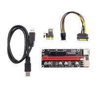 ELFJMZP Scheda riser PCIe da 1X a 16X per mining Bitcoin, 3 opzioni di alimentazione (6 pin, Molex, SATA), cavo USB 3.0 schermato da 60 cm, compatibile con impianti di estrazione mineraria e slot PCIe