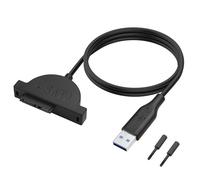 ELFJMZP Slimline - Cavo adattatore SATA a USB 2.0 per unità disco portatile CD/DVD - 7 + 6 pin 13 pin per unità ottica esterna (50 cm, nero)
