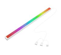 ELFJMZP Striscia ARGB a 17 LED con adesione magnetica, indirizzabile 5 V 4 pin, in alluminio nero + copertura a diffusione della luce diamantata, da collegare al case del PC all'interno, cavo da 550