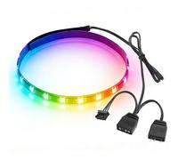 ELFJMZP Striscia LED ARGB magnetica da 40 cm per alloggiamento PC 24 LED incapsulati in silicone, sincronizzazione luminosa RGB indirizzabile 5 V a 3 pin con scheda madre