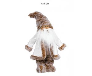 ELFO BABBO NATALE CON CAPPELLO E ABITI IN PELUCHE CON OCCHIALI PUPAZZO DECORO