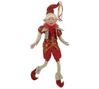 Elfo con vestito rosso e oro 45cm