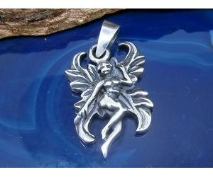 Elfo Elfi Ciondolo Collana 925 Argento Sterling Fatine Fairy Angelo