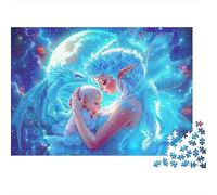 Elfo Madre Bambino Puzzle per Adulti Puzzle 1000 Pezzi Scena Notturna Magica Blu Gioco di Puzzle 1000 Pezzi Relax Famiglia Decorazione Regalo 70x50cm/1000pcs