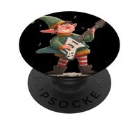 Elfo natalizio con chitarra a dondolo per un look natalizio alla moda PopSockets PopGrip Adesivo