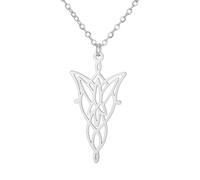Elfo Principessa Stella del Crepuscolo Collana per Donne Uomini Acciaio Inossidabile Foglia Elfica Aragorn Arwen Evenstar Ciondolo Collana Gioielli San Valentino (argento)