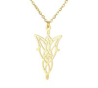 Elfo Principessa Stella del Crepuscolo Collana per Donne Uomini Acciaio Inossidabile Foglia Elfica Aragorn Arwen Evenstar Ciondolo Collana Gioielli San Valentino (oro)