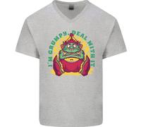 Elfo Scontroso Divertente Anti Natale Bah Humbug Maglietta Uomo A V In Cotone