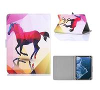 elfofle Custodia universale per Doogee U10/U9/Whitedeer/Brillar/Yicty/Facetel/Yestel Tablet 10"/Honor Pad X8a Tablet 11", in pelle PU (cavalli colorati)