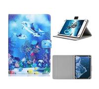 elfofle Custodia universale per Doogee U10/U9/Whitedeer/Brillar/Yicty/Facetel/Yestel Tablet 10"/Honor Pad X8a Tablet 11", in pelle PU (delfini)