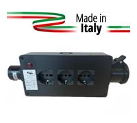 ELGA PCN-3UPCN POWERBOX PASSANTE CEE 16A-3P 3 PRESE UNEL 10A-16A-SHUKO CON RILANCIO E SPIA DI RETE