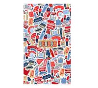 Elgate Strofinaccio con icona di Londra Doodles, divertente, idea regalo, 100% cotone