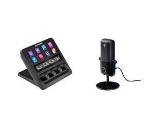 Elgato USB Audio Mix Bundle - Audio Mixer, Studio Controller, USB Condenser Microphone for Podcasting, Streaming, Gaming, Content Creators, customizable touch strip, dials and LCD keys, PC/Mac