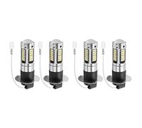 ELGE 4 Pezzi H3 LED Super Bright Fendinebbia DRL Kit Lampadine 6000K Bianca