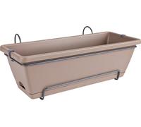 Barcellona All In 1 Tortora 50cm Plastica Fiori Contenitore Pianta + Coaster +