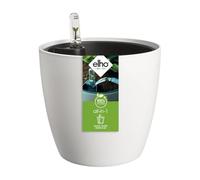 Elho All-in-1 Brussel Round 18 + Swi 17 - Vaso per Piante da Interno - 100% plastica riciclata - Ø 18 cm - Bianco/White