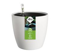 Elho All-in-1 Brussel Round 25 + Swi 24 - Vaso per Piante da Interno - 100% plastica riciclata - Ø 25 cm - Bianco/White