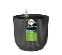 Elho All-in-1 Vibes Round 18 + Swi 17 - Vaso per Piante da Interno - 100% plastica riciclata - Ø 18 cm - Nero/Anthracite