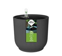 Elho All-in-1 Vibes Round 25 + Swi 24 - Vaso per Piante da Interno - 100% plastica riciclata - Ø 25 cm - Nero/Anthracite