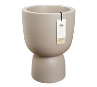 Elho Amber Coupe Round 35 - Vaso per Interno e esterno - 100% Plastica Riciclata - Ø 34.9 x H 49.0 cm - Beige/Balanced Beige