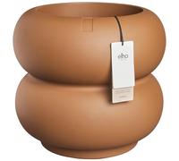Elho Amber Roll Low 43 - Vaso per Interno e esterno - 100% Plastica Riciclata - Ø 43 x H 40 cm - Marrone/Caramel